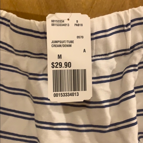 NWT Forever 21 Blue/White Stripped Romper - Picture 2 of 4